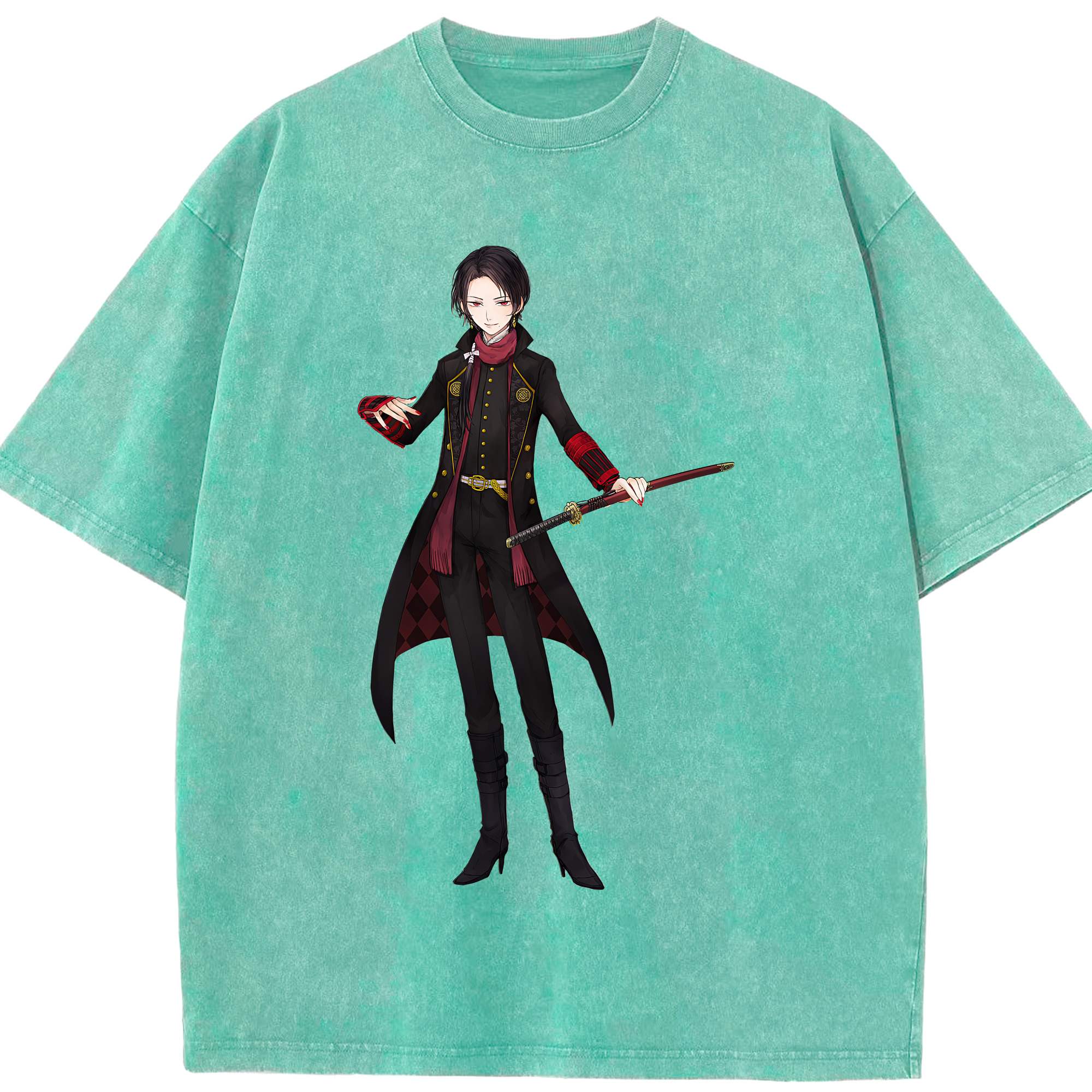 （画像用） 刀剣乱舞 Touken Ranbu 綿100% ヴィンテージ風 半袖Tシャツ（フロントプリント）